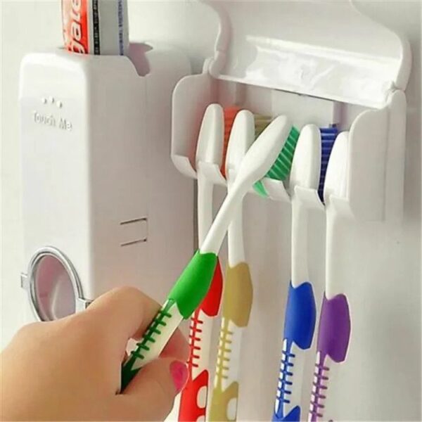 Automatic Toothpaste Dispenser with 5 toothbrush holder