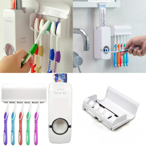 Automatic Toothpaste Dispenser with 5 toothbrush holder
